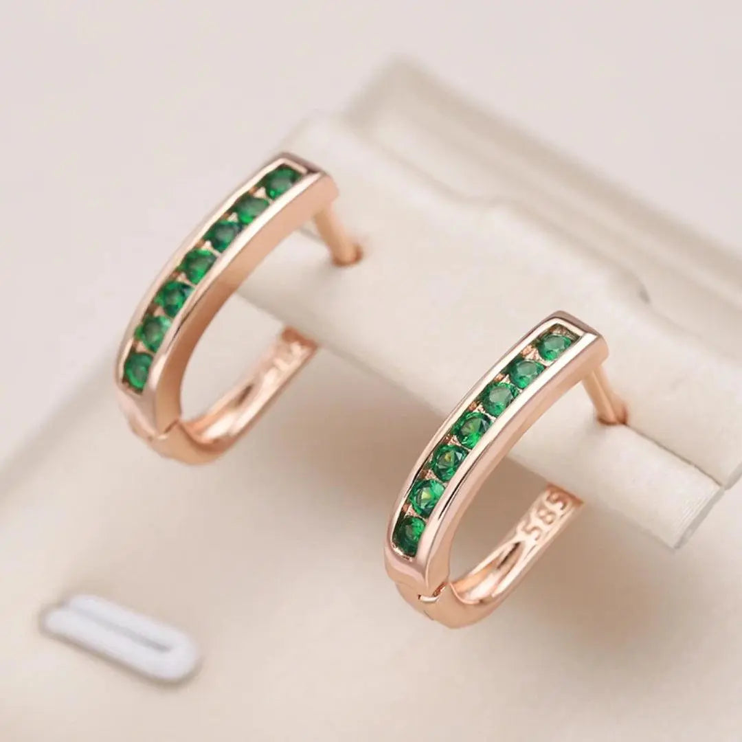 Emerald diamond earrings